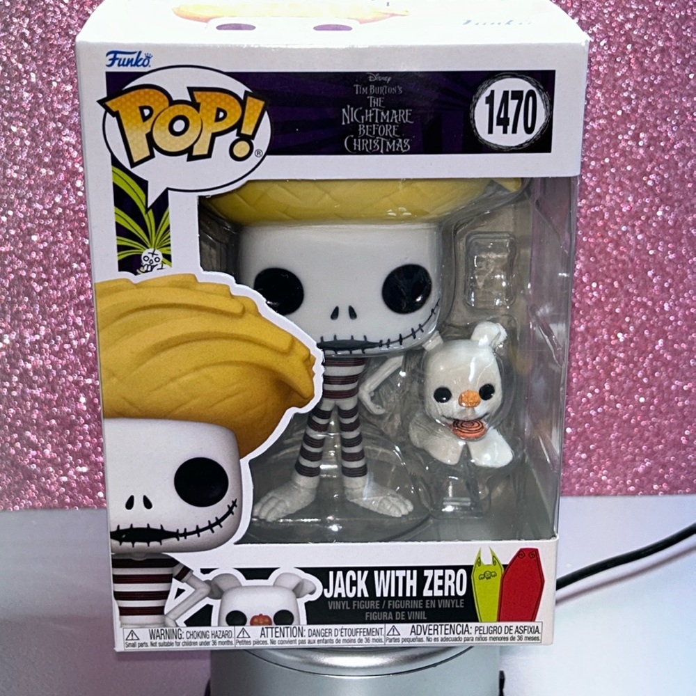 Funko Pop #1470 Beach Jack Skellington & Zero Vinyl Collectible Figure NBC